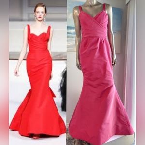 ◇$7,000 OSCAR DE LA RENTA GORGEOUS SILK PINK RUNWAY GOWN DRESS US 8